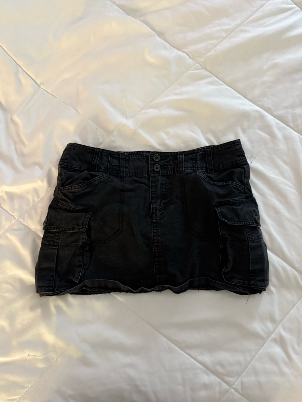 Brandy Melville Black Mini Cargo Skirt with Pocket Details